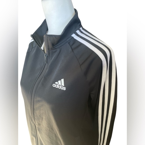 Adidas Primegreen Essentials Warm-Up Slim 3-Stripes Track Jacket, Black, Medium - Picture 4 of 10